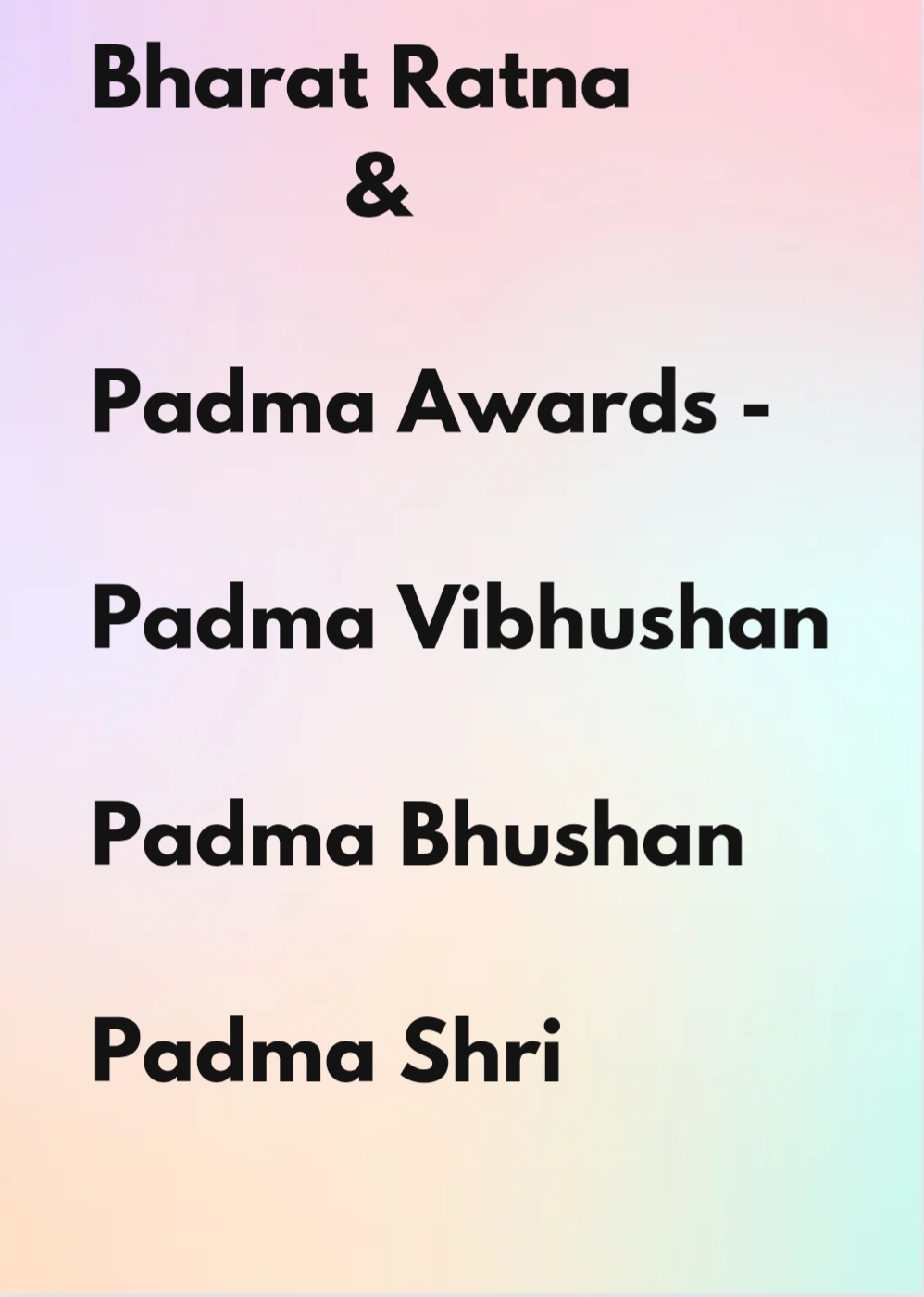 Bharat Ratna And Padma Awards 2024 - Bready2learn